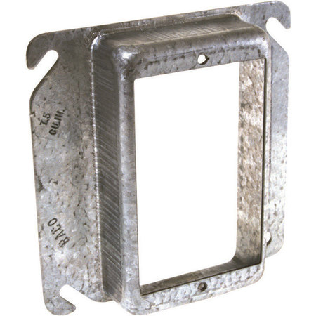 Raco Electrical Box Cover, 1 Gang, Square, Steel, Raised 8773